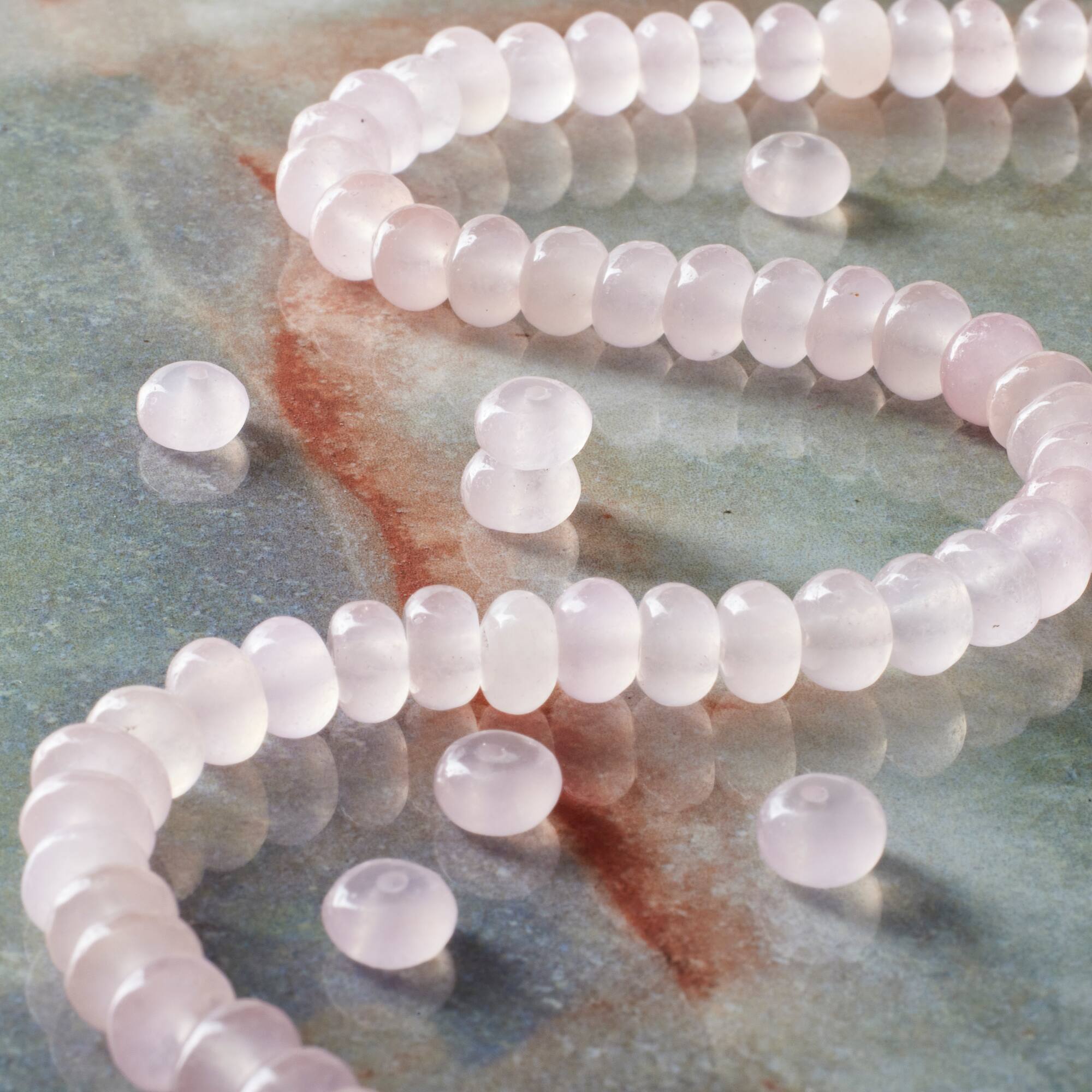 Rose Quartz Rondelle Beads, 6mm by Bead Landing™